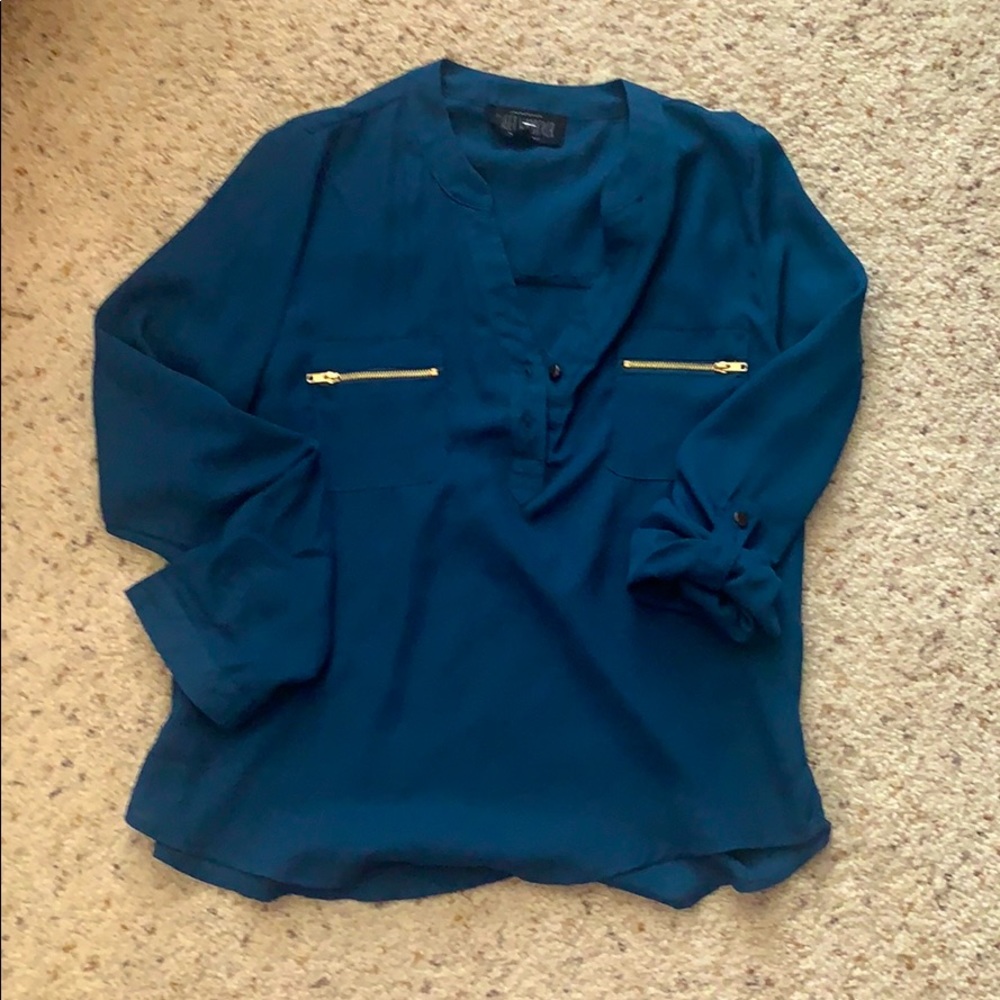 Blue Button Blouse